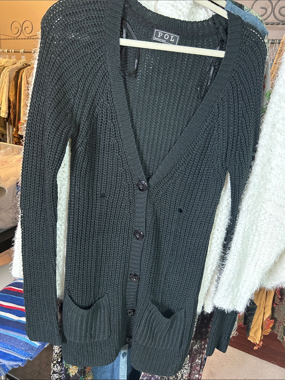 Pol new black cardigan small